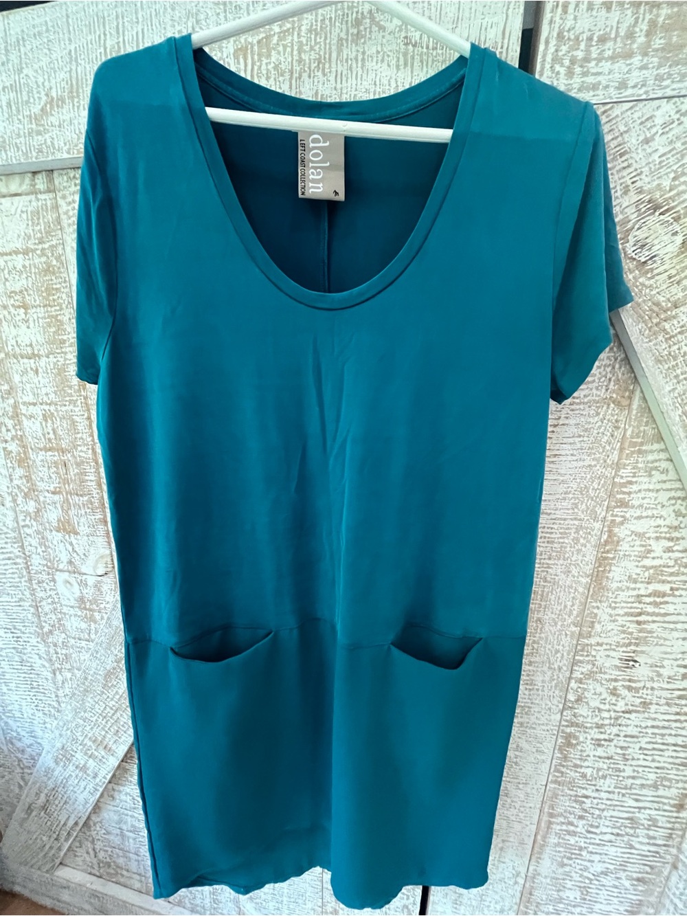 Dolan Teal Scoop Neck Short Sleeve Pocket Dress Size Medium